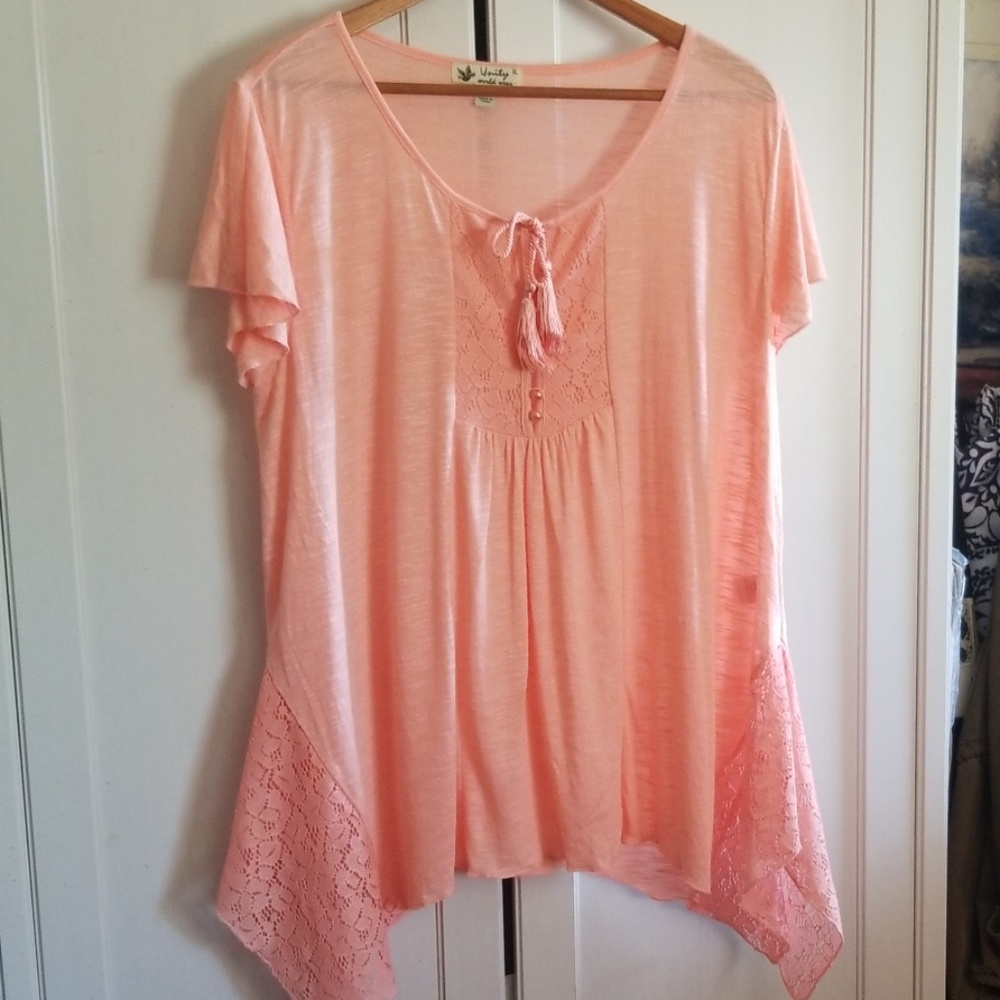 🌞Unity worldwear xl boho handkerchief hem lace